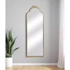 Miroir mural pleine longueur, arche en métal doré, 65 po