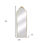 Miroir mural pleine longueur, arche en métal doré, 65 po