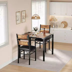 Table à manger pour 4 personnes, table de salle à manger, table et chaises de cuisine en bois avec chaises rembourrées pour cuisine, appartement