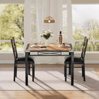 Table à manger pour 4 personnes, table de salle à manger, table et chaises de cuisine en bois avec chaises rembourrées pour cuisine, appartement