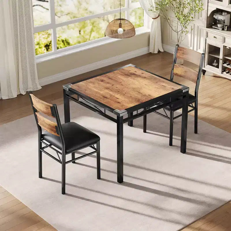 Table à manger pour 4 personnes, table de salle à manger, table et chaises de cuisine en bois avec chaises rembourrées pour cuisine, appartement