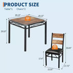 Table à manger pour 4 personnes, table de salle à manger, table et chaises de cuisine en bois avec chaises rembourrées pour cuisine, appartement