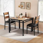 Table à manger pour 4 personnes, table de salle à manger, table et chaises de cuisine en bois avec chaises rembourrées pour cuisine, appartement