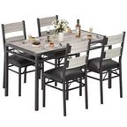 Table à manger pour 4 personnes, table de salle à manger, table et chaises de cuisine en bois avec chaises rembourrées pour cuisine, appartement