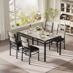 Table à manger pour 4 personnes, table de salle à manger, table et chaises de cuisine en bois avec chaises rembourrées pour cuisine, appartement