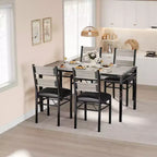 Table à manger pour 4 personnes, table de salle à manger, table et chaises de cuisine en bois avec chaises rembourrées pour cuisine, appartement