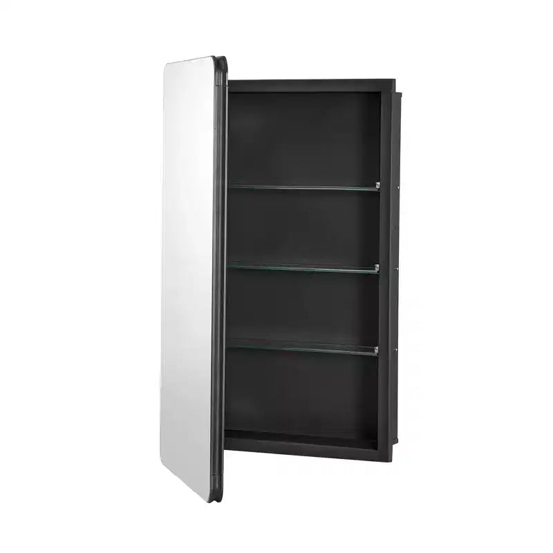 VEVOR Medicine Cabinet, 16.5 x 27.5 inch, Medicine Cabinet for Bathroom with Mirror, Aluminum Frame, 3-layer Adjustable Shelves, Black