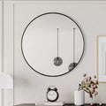 28 Wall Mounted Black Circular Mirror Metal Framed Mirror