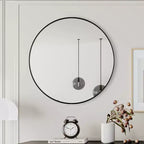 28 Wall Mounted Black Circular Mirror Metal Framed Mirror
