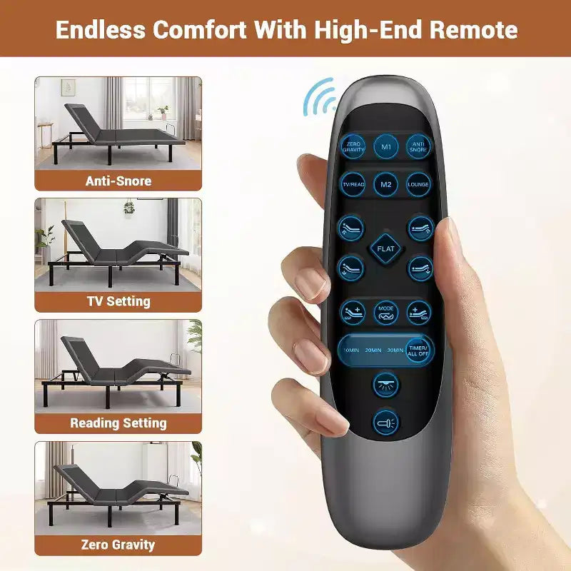 Lit réglable Queen - Massage et chargement USB