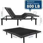 Lit réglable Queen - Massage et chargement USB