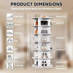 Tour de rangement rotative pour chaussures, organisateur de chaussures rotatif à 360°, étagère rotative de grande capacité, carrousel rond, bibliothèque, support de sacs à main