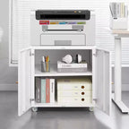 Support d'Imprimante en Métal avec Rangement, Table Roulante pour Imprimante pour Documents de Taille Lettre/Légal/A4, Meuble Classeur Mobile en Métal