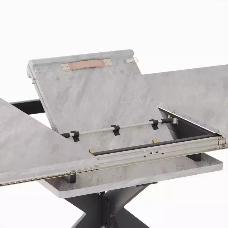 Table à manger rectangulaire moderne extensible avec pieds en X, de 6 à 10 places, pour salle de réunion, salon