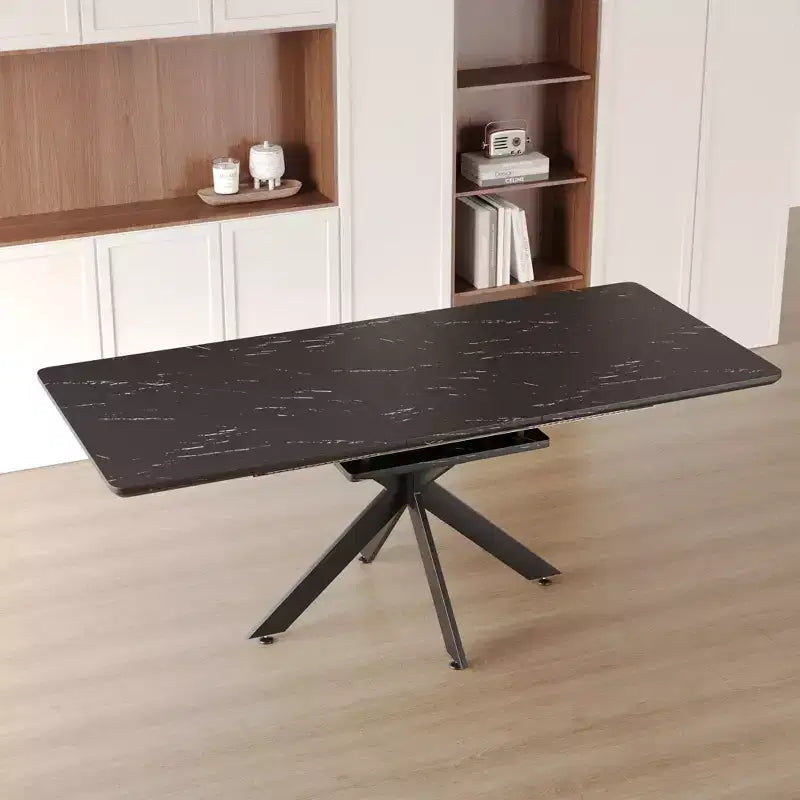 Table à manger rectangulaire moderne extensible avec pieds en X, de 6 à 10 places, pour salle de réunion, salon