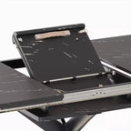 Table à manger rectangulaire moderne extensible avec pieds en X, de 6 à 10 places, pour salle de réunion, salon