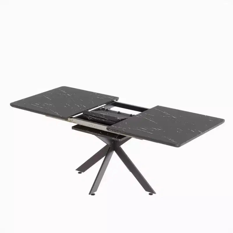 Table à manger rectangulaire moderne extensible avec pieds en X, de 6 à 10 places, pour salle de réunion, salon