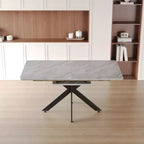 Table à manger rectangulaire moderne extensible avec pieds en X, de 6 à 10 places, pour salle de réunion, salon