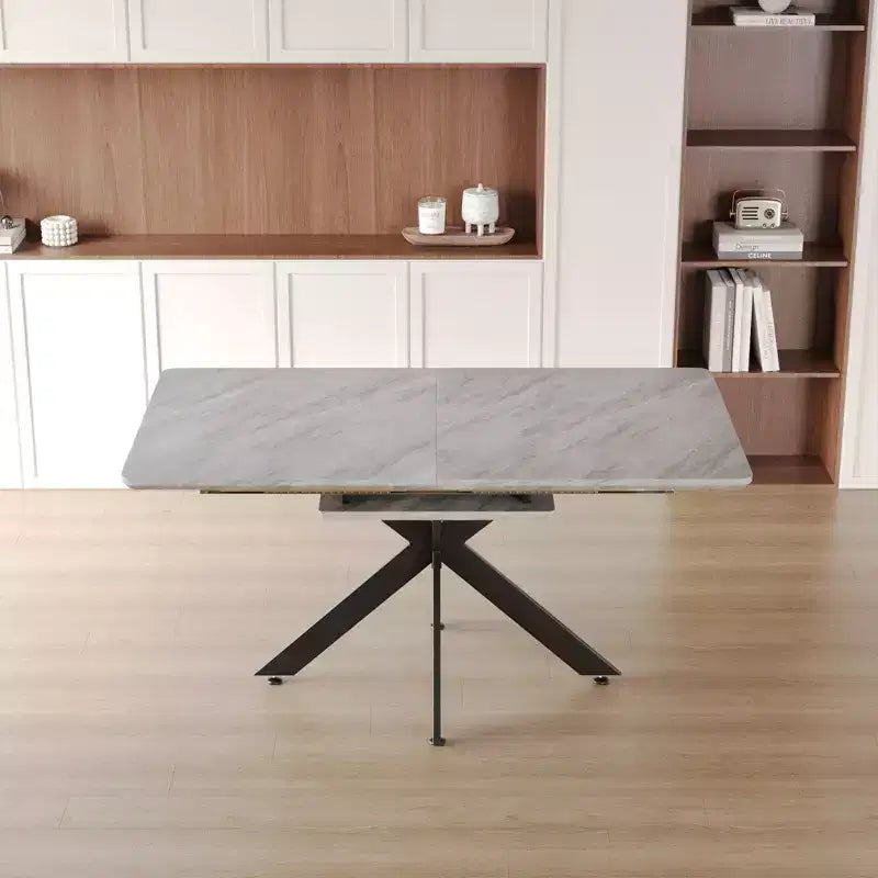 Table à manger rectangulaire moderne extensible avec pieds en X, de 6 à 10 places, pour salle de réunion, salon