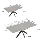 Table à manger rectangulaire moderne extensible avec pieds en X, de 6 à 10 places, pour salle de réunion, salon