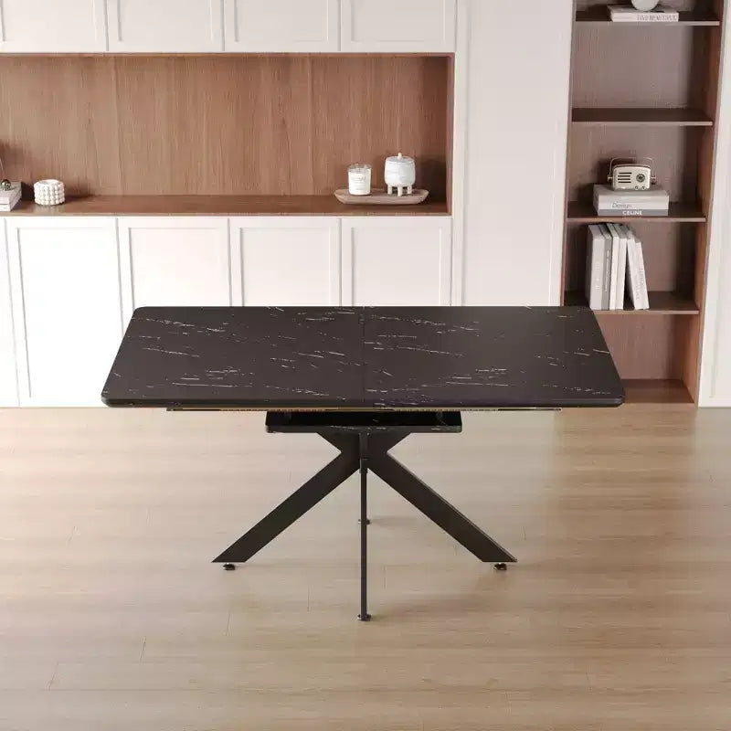 Table à manger rectangulaire moderne extensible avec pieds en X, de 6 à 10 places, pour salle de réunion, salon