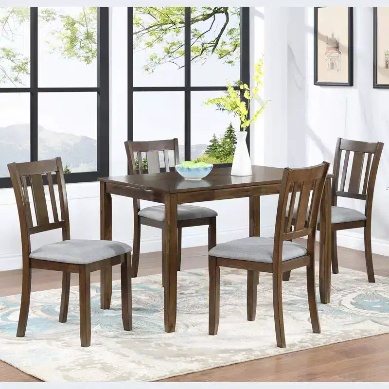 Table à manger rectangulaire en bois de 45,5/34,5 pouces, table de cuisine pour 4 personnes, petit espace, grise