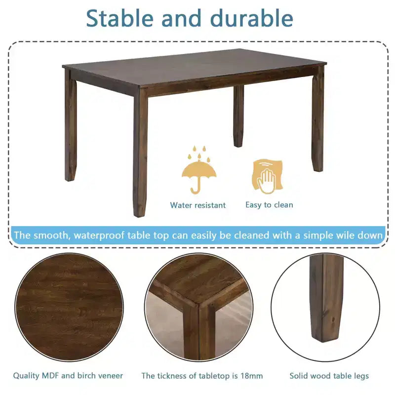 Table à manger rectangulaire en bois de 45,5/34,5 pouces, table de cuisine pour 4 personnes, petit espace, grise