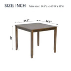 Table à manger rectangulaire en bois de 45,5/34,5 pouces, table de cuisine pour 4 personnes, petit espace, grise