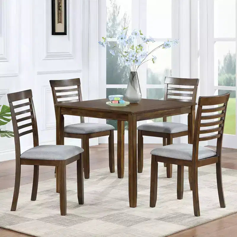 Table à manger rectangulaire en bois de 45,5/34,5 pouces, table de cuisine pour 4 personnes, petit espace, grise