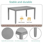 Table à manger rectangulaire en bois de 45,5/34,5 pouces, table de cuisine pour 4 personnes, petit espace, grise
