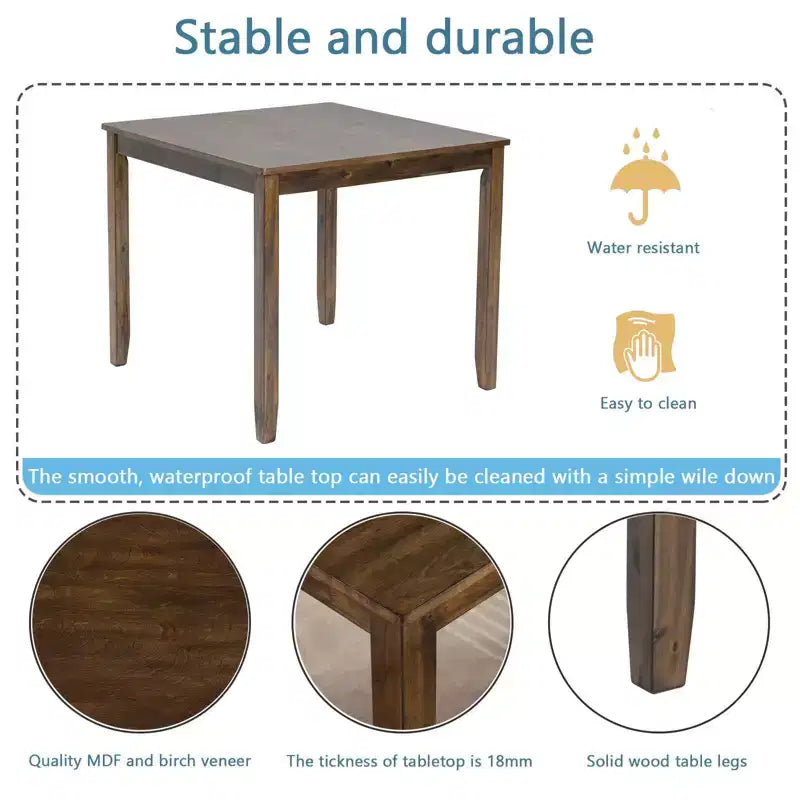Table à manger rectangulaire en bois de 45,5/34,5 pouces, table de cuisine pour 4 personnes, petit espace, grise