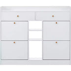 Acekool Modern Shoe Cabinet, 3-Tier Flip Drawer Shoe Organizer, Holds 19 Pairs, Entryway Storage, 50.7x9.4x42.5, Minimalist Design