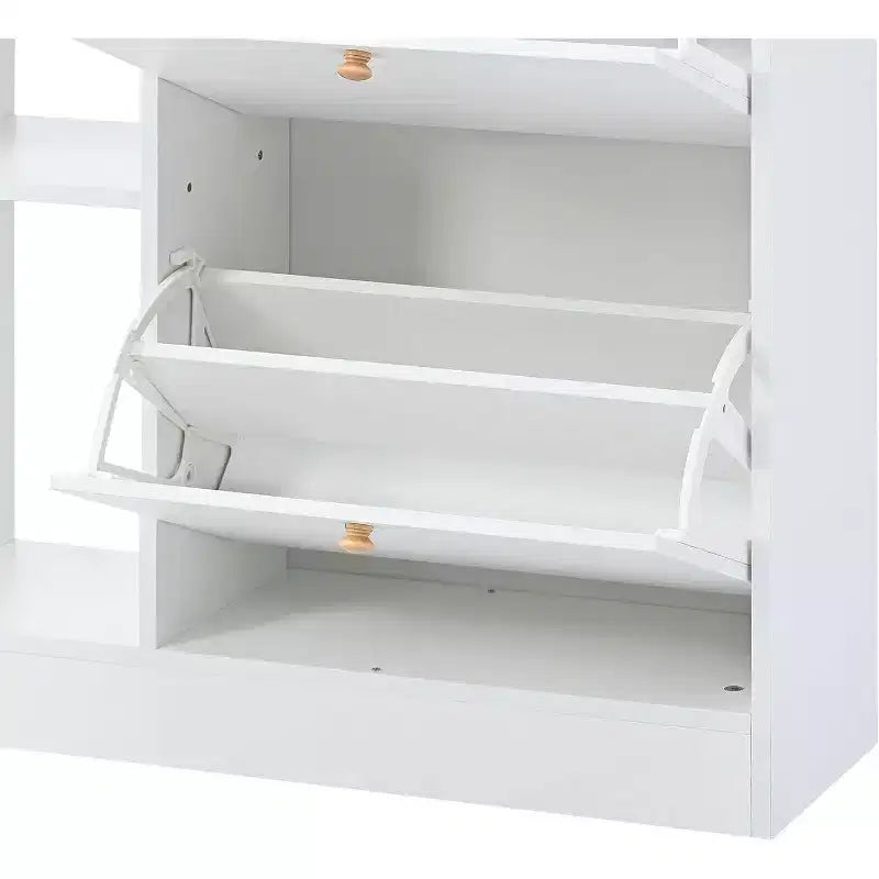Meuble à chaussures moderne, organisateur de chaussures à tiroirs basculants à 3 niveaux, peut contenir 19 paires, rangement pour entrée, 50,7x9,4x42,5, design minimaliste
