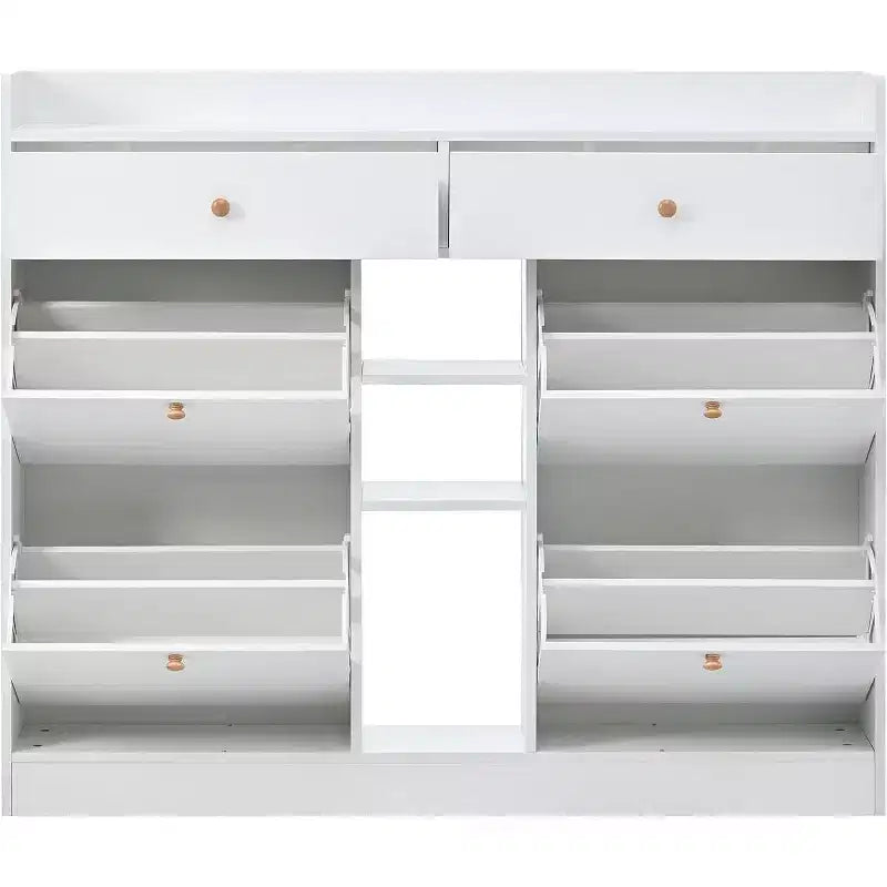 Meuble à chaussures moderne, organisateur de chaussures à tiroirs basculants à 3 niveaux, peut contenir 19 paires, rangement pour entrée, 50,7x9,4x42,5, design minimaliste
