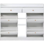 Meuble à chaussures moderne, organisateur de chaussures à tiroirs basculants à 3 niveaux, peut contenir 19 paires, rangement pour entrée, 50,7x9,4x42,5, design minimaliste