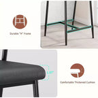 Tabourets de bar à hauteur de comptoir avec accoudoirs, assise et dossier larges rembourrés, structure métallique avec repose-pieds pour îlot de cuisine, marron rustique