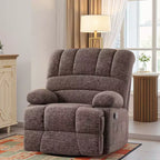 Fauteuil inclinable pivotant et à bascule surdimensionné marron pour salon d'adultes