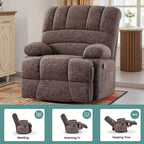 Fauteuil inclinable pivotant et à bascule surdimensionné marron pour salon d'adultes
