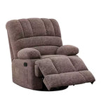 Fauteuil inclinable pivotant et à bascule surdimensionné marron pour salon d'adultes