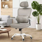 Chaise de bureau ergonomique à dossier haut avec accoudoirs relevables et soutien lombaire réglable