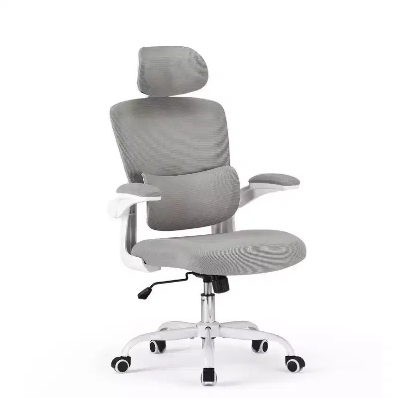 Chaise de bureau ergonomique à dossier haut avec accoudoirs relevables et soutien lombaire réglable