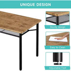 Salle à manger rustique - Table et 4 chaises avec étagère de rangement