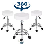 Tabouret de salon hydraulique en cuir PU noir, tabouret à roulettes réglable en hauteur pour spa, massage, chaise de bureau
