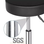 Tabouret de salon hydraulique en cuir PU noir, tabouret à roulettes réglable en hauteur pour spa, massage, chaise de bureau