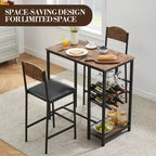 Table de bar avec repose-pieds et 2 chaises rembourrées pour comptoir de bar