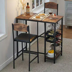 Table de bar avec repose-pieds et 2 chaises rembourrées pour comptoir de bar