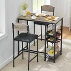 Table de bar avec repose-pieds et 2 chaises rembourrées pour comptoir de bar