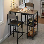 Table de bar avec repose-pieds et 2 chaises rembourrées pour comptoir de bar