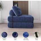 Canapé-lit pliant, Fauteuil-lit convertible avec oreiller amovible et matelas pliant, Canapé pliant compact en velours côtelé respirant avec dossier