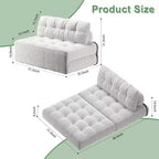 Canapé-lit pliant, Fauteuil-lit convertible avec oreiller amovible et matelas pliant, Canapé pliant compact en velours côtelé respirant avec dossier